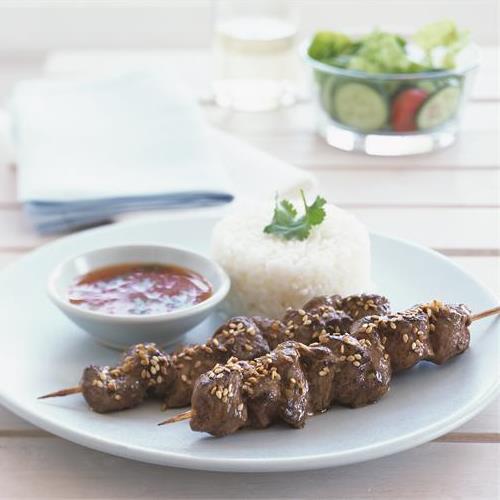 BARBECUED GINGER LAMB SATAYS