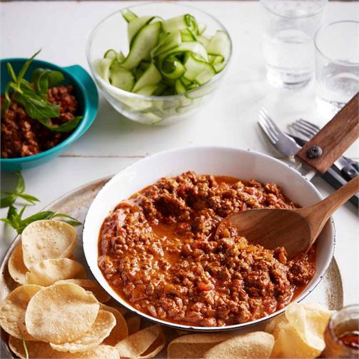 INDIAN CURRY MINCE WITH PAPPADAMS