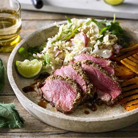 KOREAN STYLE LAMB MINI ROAST WITH GREEN PEAR SALAD